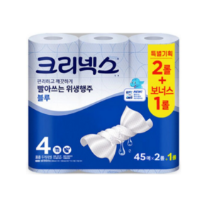 크리넥스 스카트 향균 블루행주타올 45매, 3개