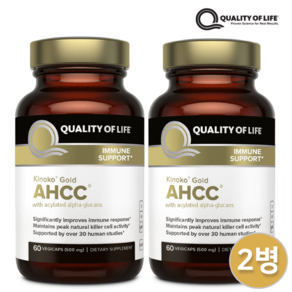 프리미엄 키노코 골드 AHCC 500mg 버섯보충제 식물성 베지캡슐 60정, 2개