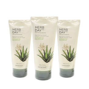 더페이스샵 허브데이 365클렌징폼170mlx3-알로에앤그린티, 170ml, 3개