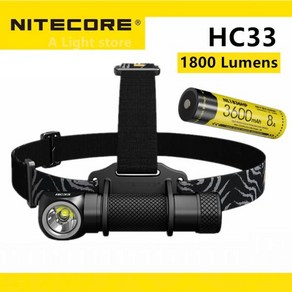 등산용헤드랜턴 해루질헤드랜턴 충전식헤드랜턴 NITECORE HC33 휴대용 헤드램프 러닝 헤드램프 캠핑 헤드 토치 손전등 하이킹 랜턴 방수, 02 HC33 only, X-3)1.add NL1836HP batt, 1개