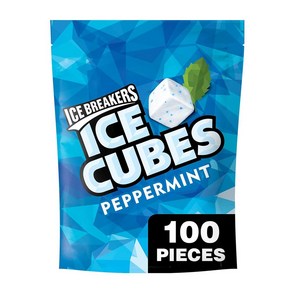 ICE BREAKERS 아이스큐브 자일리톨 무설탕 츄잉껌 큐브 페퍼민트 100피스, 229g, 2개