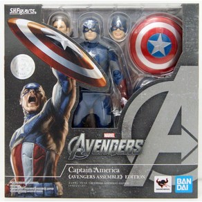 Tamashii Nations Captain Ameica Avenges Assemble Edition S.H.Figuats Action Figue, 1개