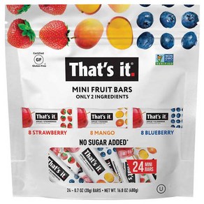 [미국직배송]That's it. 미니 과일 바 (버라이어티 24팩) That's it Mini Fuit Bas 24-count, 24개, 20g