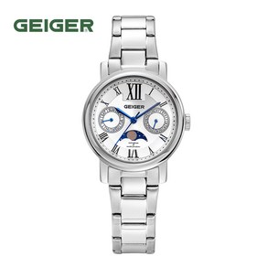 가이거[GEIGER] [본사 정품] 가이거 여성용 문페이즈 메탈시계 GE 8025 WS L (32mm)