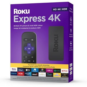 Roku 익스프레스 4K 2022 무선 스트리밍을 지원하는 스트리밍 미디어 플레이어 HD/4K/HDR TV 컨트롤을 Simple Remote 프리미엄 HDMI 케이블