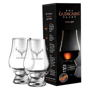 Glencain 글렌캐런 달모어 글라스 위스키잔 200ml x 2잔 정품 크리스탈 노징 DALMORE, 2개