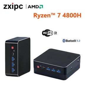 미니 PC 게임용 컴퓨터 AMD Ryzen7 5825U 4800H 5800H 4500U 포켓 듀얼 HDMI LAN WIFI6 BT5.2 NUC 사무실 책상 컴퓨터 DDR4, AMD Ryzen 5 4500U, 32G RAM 512G SSD