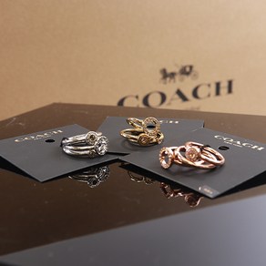 미국해외직구 빠른 배송 코치 COACH 링 악세사리 아울렛 레이디스 여성 반지 OPEN CIRCLE HALO RING SET F67074