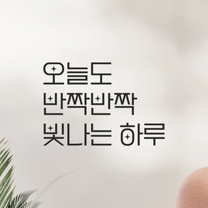 모노먼트 인테리어 포인트 예쁜 별폰트 레터링 스티커 - 오늘도 반짝반짝 빛나는 하루, LPP-034, 검정