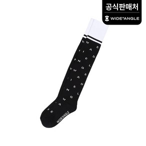 [와이드앵글 공식] 골프 여성 CO 패턴 자가드 니하이 삭스 WWU23S09Z1, Black 24CM, Black, 1개