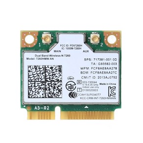 7260 7260HMW 802.11n 300Mbps 듀얼 밴드 하프 미니 PCie Wireless-N WiFi 카드 BT 호환 4.0(Dell for Acer)