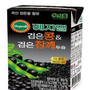 검은콩검은참깨두유(팩) 베지밀 190MLx24EA, 단품, 24개, 190ml