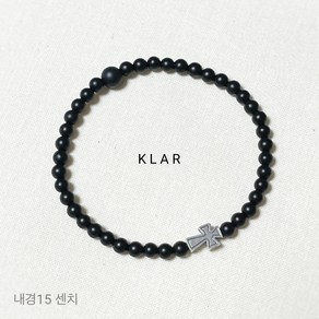 클라(KLAR) 무광오닉스 유화십자가 팔찌