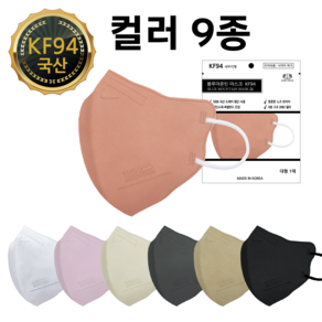 KF94 새부리형 마스크 블루마운틴 숨쉬기편한 귀편한 대형 컬러 국산, 100매입, 1개, 살구핑크 10매포장