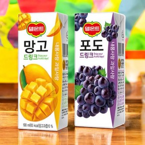 델몬트 포도 190ml 24+망고 드링크팩 190ml 24