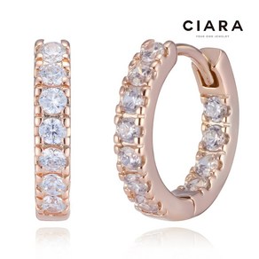 CIARA 14K Sadegna 페이스스톤 원터치 귀걸이(GoldPlated)