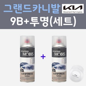 기아 그랜드카니발 9B 미드나이트블랙 컬러스프레이 + 모투명마감용스프레이 자동차 카 페인트 200ml