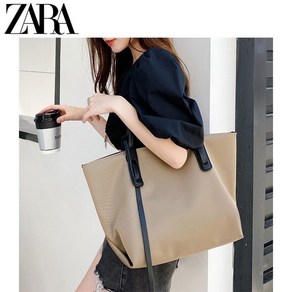 ZARA 자라 크로스 숄더 토트백 여대생 유나 나일론 캔버스 가방 에코 대용량 여행 출근