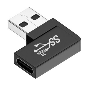 USB 3.0 남성형 C형 여성 90도 직각 확장 어댑터 USB C 상향 하향 커넥터 노트북용 10Gbps, 1개