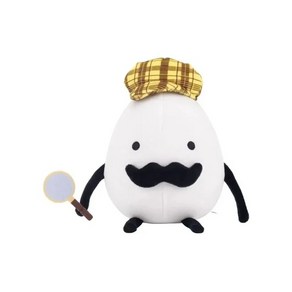 만화 탐정 계란 봉제 베개 주변기기 인형 선물 팬 장난감 어린이 흰색 25cm, 1개