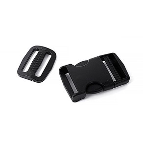 [셀프벨] 웨이빙끈 가방끈 연결고리 세트 30mm, 플라스틱버클세트 - 블랙, 1개