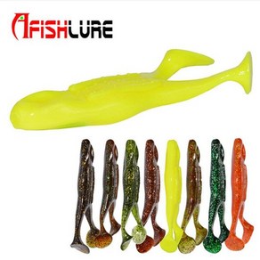 AFISHLURE 소프트 가물치 프로그 웜 베이트 쉐드웜 루어웜 벌크, 1번(2개입)