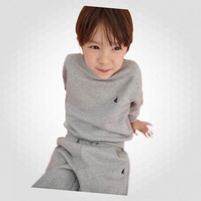 [25SS 10%][빈폴키즈] 그래픽 포인트 상하세트 그레이 (BI5141U093)