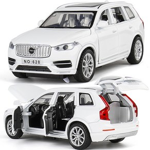 1:32 볼보 XC90 SUV 합금 자동차 모델 다이캐스트 금속 소리 빛 중앙 제어 장, 01 white, 01 white