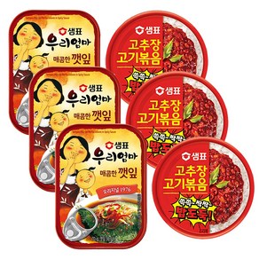 샘표 우리엄마 매콤한 깻잎 70g x 3p + 고추장 고기볶음 95g x 3p, 1개