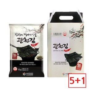 5+1 광천김 간장에 찍어 먹는 구운 파래김 전장김 10봉 선물세트, 10g, 10개