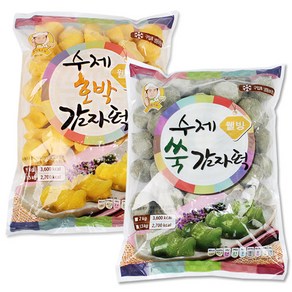 수제 쑥감자떡 1kg+호박감자떡 1kg, 1kg