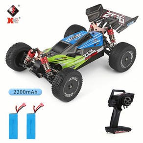 GoolRC Wltoys XKS RC 오프로드 레이싱 카, 초록 자동차 + 2200mAh 배터리2개, 1개