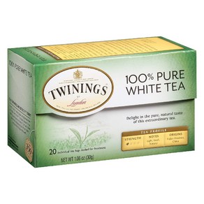 Twinings 트와이닝 100프로 백차 화이트티 티백 20개