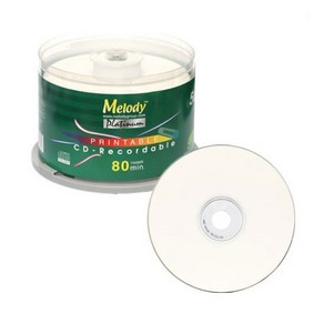 [멜로디] CD-R 와이드프린터블 52배속 700MB [케익/50매], 단일 모델명/품번, 1개