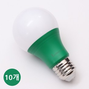 LONG 컬러 전구 8W LED e26, 10개, 녹색빛