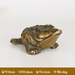 복 황금 금 두꺼비 삼족 장식품 인테리어 조형물 조각상 집들이 개업 선물 거실 행운 사무실, 03.길이 10cm)