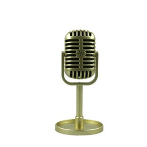 시뮬레이션 클래식 레트로 다이나믹 보컬 마이크 빈티지 스타일 마이크 유니버설 스탠드 라이브 공연 가라오케 스튜디오 녹음, 03 Gold, 1개