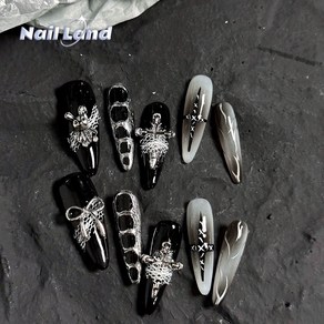 네일랜드 매직프레스 네일팁 붙이는 네일아트 블랙 코미디, 1개