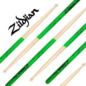 질젼 드럼스틱 5A DIP zildjian 드럼채 딥 메이플 그린, 1개