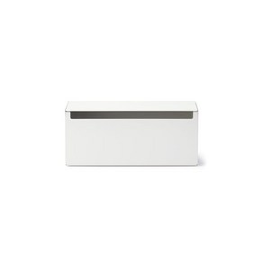 MUJI 무인 양품 스틸 탭 수납함 플랩식 화이트 그레이 폭 32 × 깊이 10 높이 14cm 44596654, 1개, 상품명참조