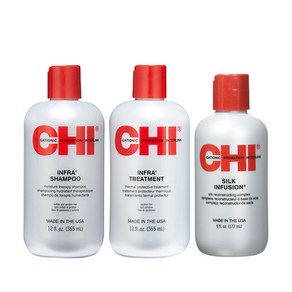 CHI 인프라샴푸 355ml + 트리트먼트 355ml + 실크인퓨전 177ml 세트, 1개