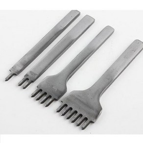 가죽공예 DIY공구 스티칭 펀치 치즐 1+2+4+6날 4p 세트 목타 그리프 3mm 4mm 5mm 6mm 간격 LST-P