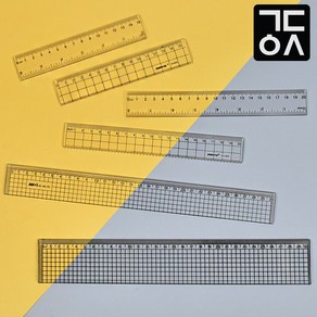 간단 눈금자 15CM 방안자 투명 플라스틱 20CM 30CM 직자 안전자 아모스 팜파스, 1-1. 투명 플라스틱 자 15Cm