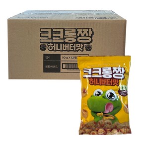 크크롱짱 허니버터맛 스티커포함 과자스낵 90g x 12개