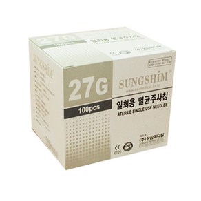 성심 일회용 주사침 100개입 1박스 주사바늘 니들, 주사침 30G 1/2인치(13mm), 1개