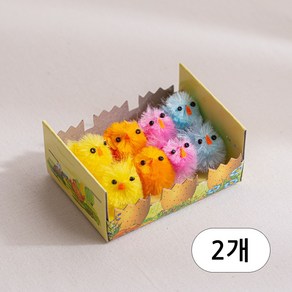 [데코봉봉] 컬러 병아리 모형 8개 세트 (3cm) x2개-봄 장식 인테리어소품 닭 병아리 부활정장식