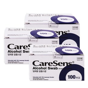 국산 고급 알콜스왑 Alcohol SWAB 100매x3상자 낱개포장 디자인 랜덤 발송, 3개, 300매