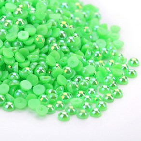 장식 색상 공예 반 플랫 4mm 6mm 네일 8mm 모조 DIY 2mm 백 아트 10mm 진주 둥근 AB 3mm 비즈 5mm, 6mm 100pcs, AB Geen, 100개