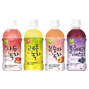 웰그린 자두녹차5개+복숭아녹차5개+레몬녹차5개+블루베리5개 340ml 20개, 1세트