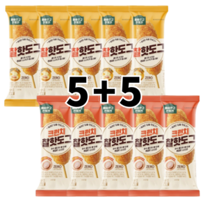 올반 크런치 찰핫도그 10봉, 찰핫도그 5봉 + 크런치 5봉, 10개, 80g